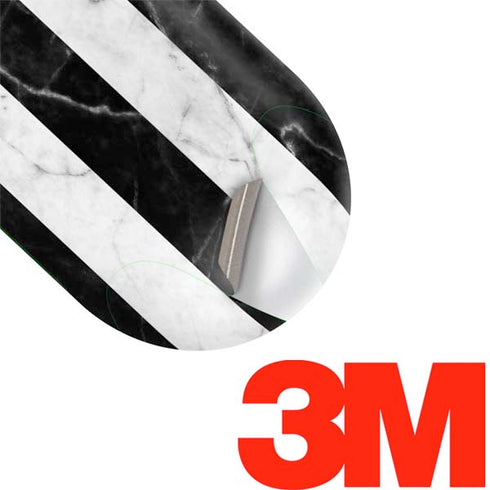 Black and White Striped Marble Galaxy Buds Plus Skin