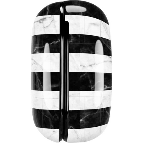 Black and White Striped Marble Galaxy Buds Pro Skin