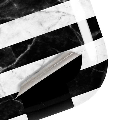 Black and White Striped Marble Galaxy Buds Pro Skin