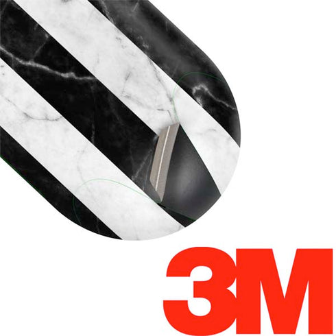 Black and White Striped Marble Galaxy Buds Skin