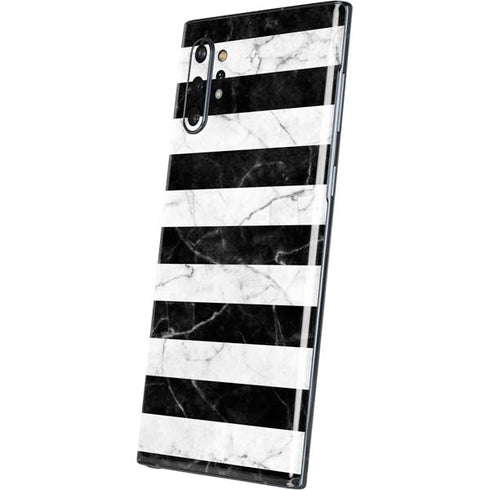 Black and White Striped Marble Galaxy Note 10 Plus Skin