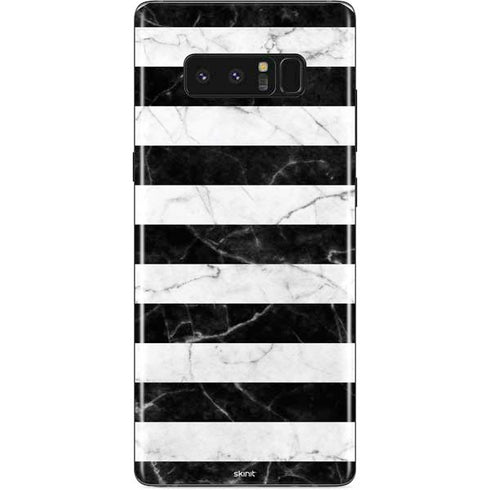 Black and White Striped Marble Galaxy Note 8 Skin