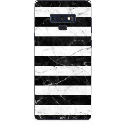 Black and White Striped Marble Galaxy Note 9 Skin