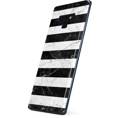 Black and White Striped Marble Galaxy Note 9 Skin
