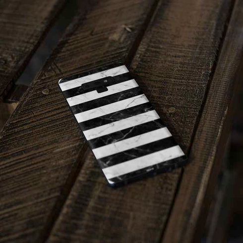 Black and White Striped Marble Galaxy Note 9 Skin