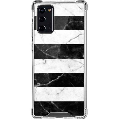Black and White Striped Marble Galaxy Note20 5G Clear Case