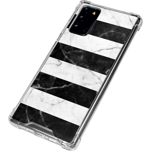 Black and White Striped Marble Galaxy Note20 5G Clear Case