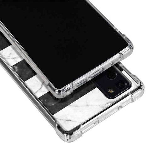 Black and White Striped Marble Galaxy Note20 5G Clear Case