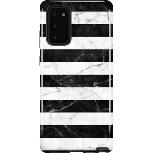 Black and White Striped Marble Galaxy Note20 5G Pro Case