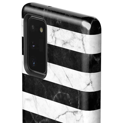 Black and White Striped Marble Galaxy Note20 5G Pro Case