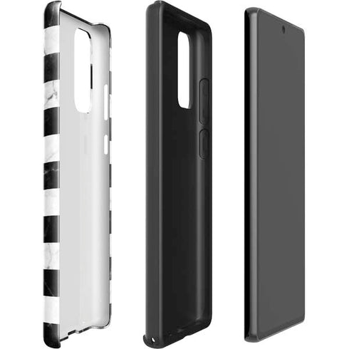 Black and White Striped Marble Galaxy Note20 5G Pro Case