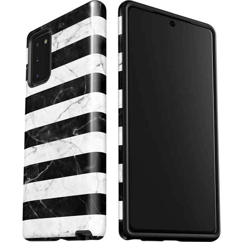 Black and White Striped Marble Galaxy Note20 5G Pro Case