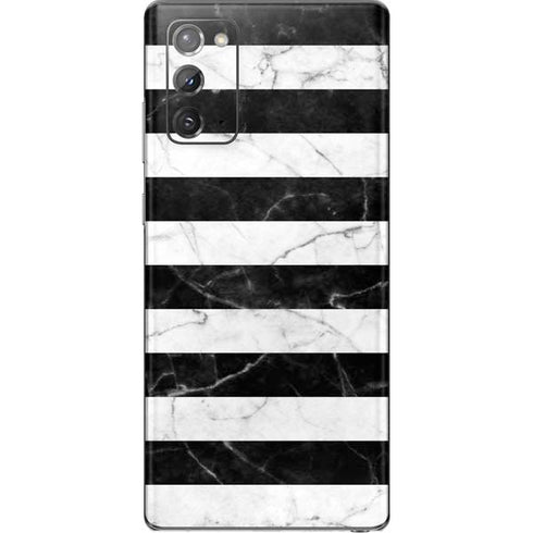 Black and White Striped Marble Galaxy Note20 5G Skin