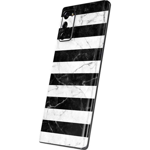 Black and White Striped Marble Galaxy Note20 5G Skin