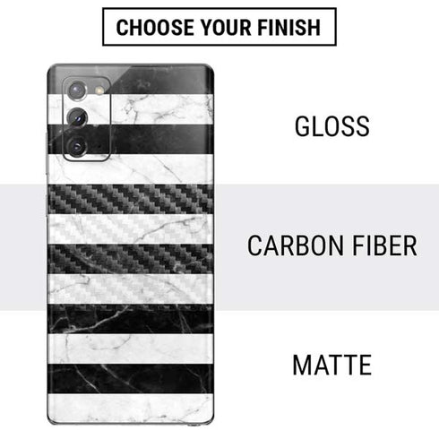 Black and White Striped Marble Galaxy Note20 5G Skin