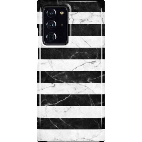 Black and White Striped Marble Galaxy Note20 Ultra 5G Lite Case