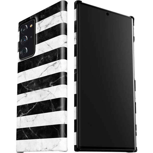 Black and White Striped Marble Galaxy Note20 Ultra 5G Lite Case