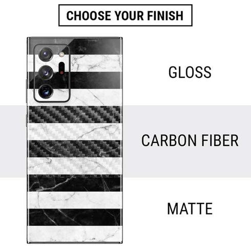 Black and White Striped Marble Galaxy Note20 Ultra 5G Skin