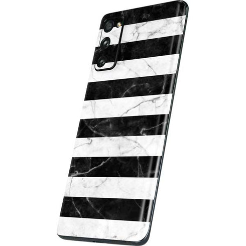 Black and White Striped Marble Galaxy S20 Fan Edition Skin