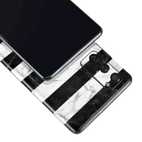 Black and White Striped Marble Galaxy S20 Fan Edition Skin