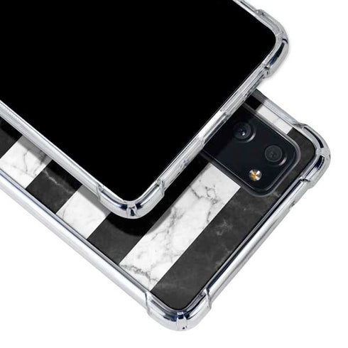 Black and White Striped Marble Galaxy S20 FE Clear Case