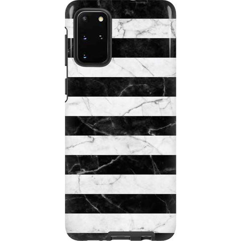 Black and White Striped Marble Galaxy S20 Plus Pro Case
