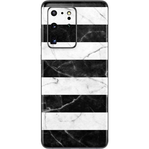 Black and White Striped Marble Galaxy S20 Ultra 5G Skin