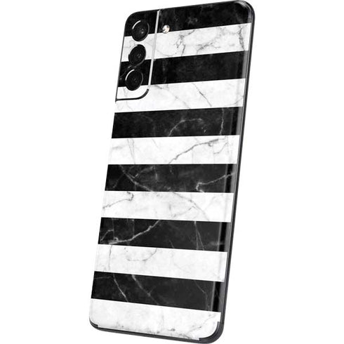 Black and White Striped Marble Galaxy S21 5G Skin