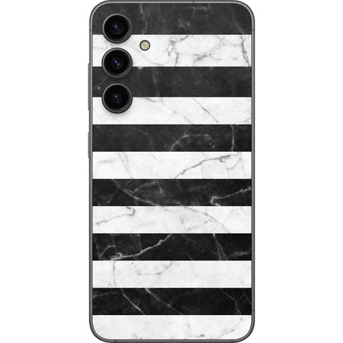 Black and White Striped Marble Galaxy S23 FE Skin
