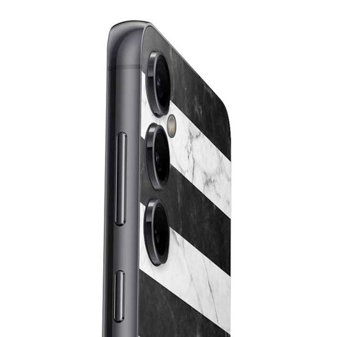 Black and White Striped Marble Galaxy S23 FE Skin