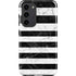 Black and White Striped Marble Galaxy S23 Plus Pro Case