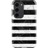 Black and White Striped Marble Galaxy S23 Pro Case