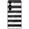 Black and White Striped Marble Galaxy S23 Skin