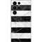 Black and White Striped Marble Galaxy S23 Ultra Skin