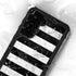 Black and White Striped Marble Galaxy S23 Waterproof Case
