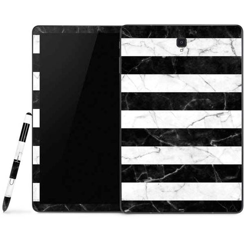 Black and White Striped Marble Samsung Galaxy Tab Skin