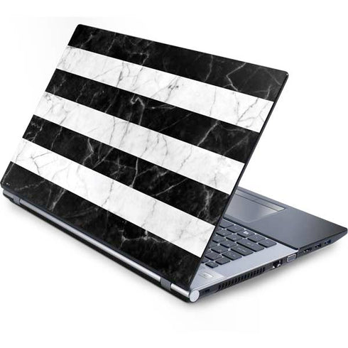 Black and White Striped Marble Generic Laptop Skin
