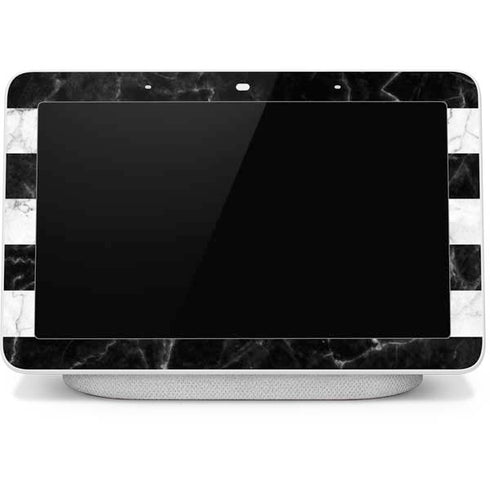 Black and White Striped Marble Google Home Hub Skin