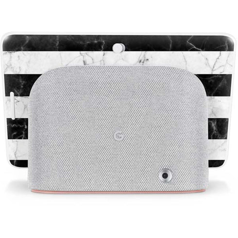 Black and White Striped Marble Google Home Hub Skin