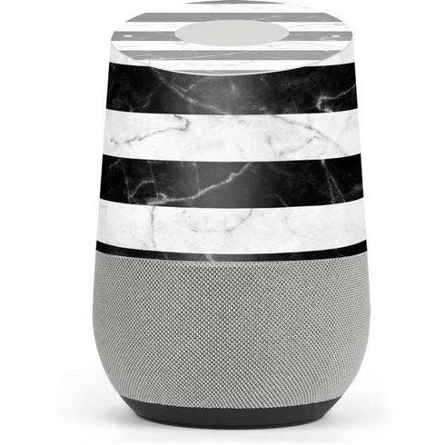 Black and White Striped Marble Google Home Skin