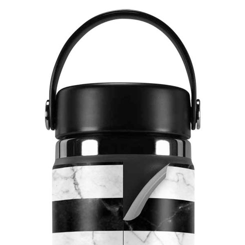 Black and White Striped Marble Hydro Flask 20oz Wide Mouth Skin