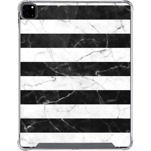 Black and White Striped Marble iPad Pro 12.9in (2020) Clear Case