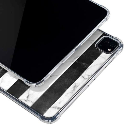 Black and White Striped Marble iPad Pro 12.9in (2020) Clear Case