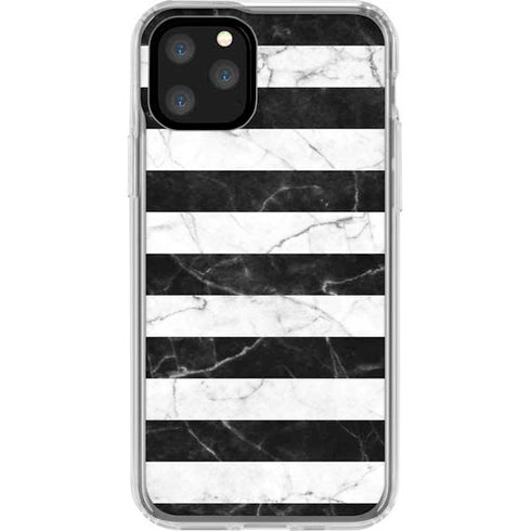 Black and White Striped Marble iPhone 11 Pro Clear Case