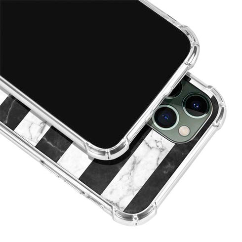 Black and White Striped Marble iPhone 11 Pro Max Clear Case