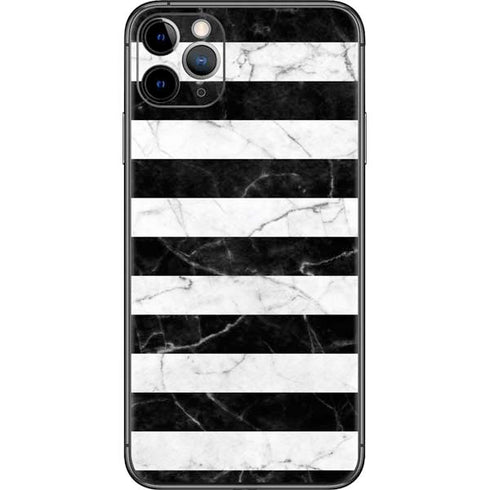 Black and White Striped Marble iPhone 11 Pro Max Skin