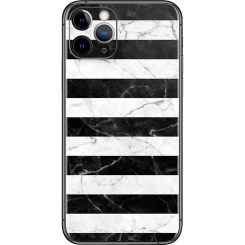 Black and White Striped Marble iPhone 11 Pro Skin