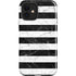 Black and White Striped Marble iPhone 12 Impact Case