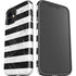 Black and White Striped Marble iPhone 12 Impact Case