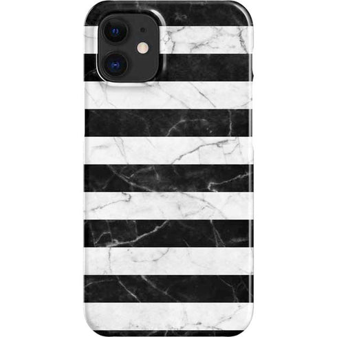 Black and White Striped Marble iPhone 12 Mini Lite Case